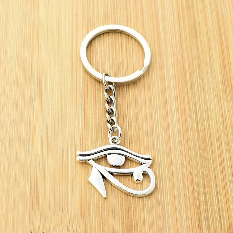 Porte-clés oeil d'Horus Oudjat d'Egypte argenté