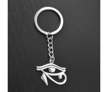 Porte-clés oeil d'Horus Oudjat d'Egypte argenté