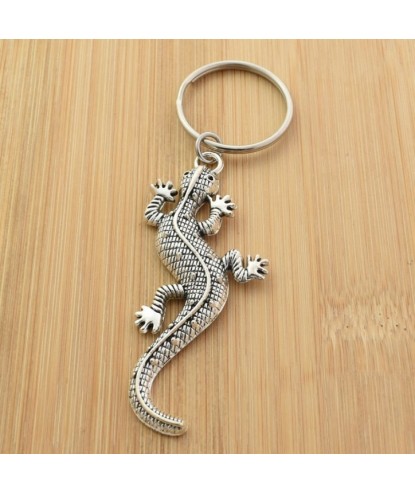 Porte-clés lézard salamandre argenté