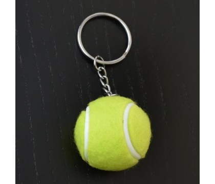 Porte-clés balle de tennis couleur vert et blanc argenté Porte-clés balle de tennis couleur vert et blanc argenté
