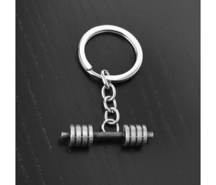 Porte-clés haltère musculation argenté Porte-clés haltère musculation argenté