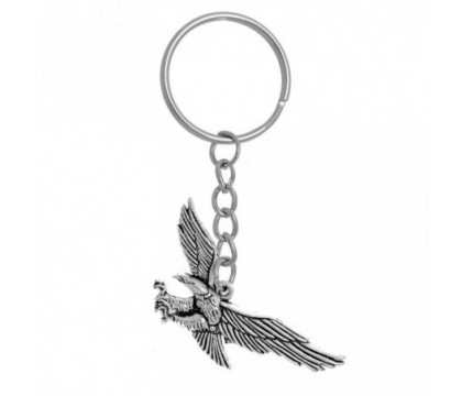 Porte-clés aigle royal oiseau ailes ouvertes argenté