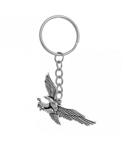 Porte-clés aigle royal oiseau ailes ouvertes argenté