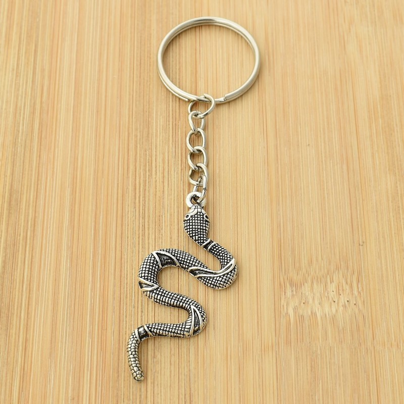 Porte-clés serpent argenté