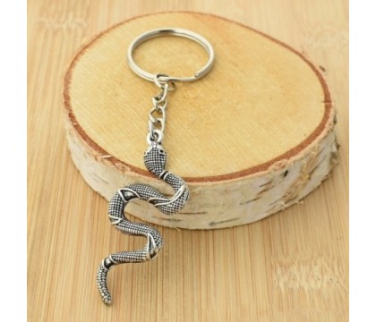 Porte-clés serpent argenté