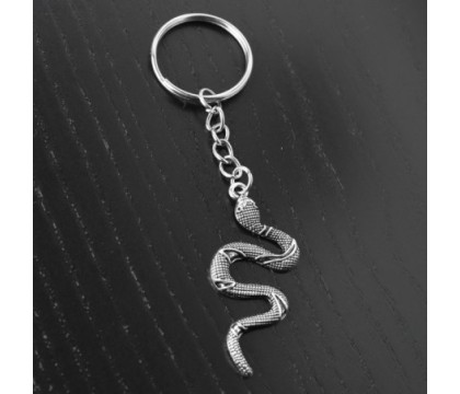 Porte-clés serpent argenté