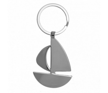 Porte-clés bateau voilier argenté