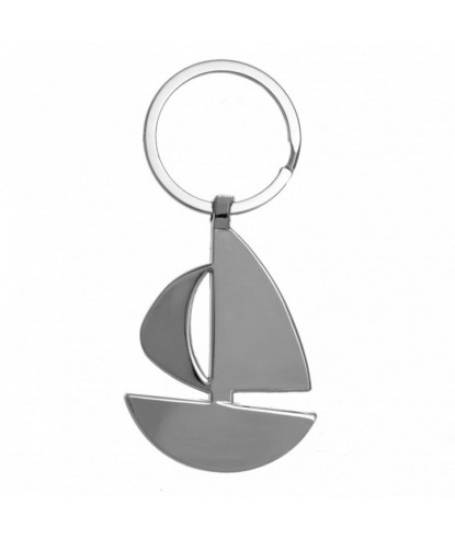 Porte-clés bateau voilier argenté