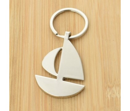 Porte-clés bateau voilier argenté