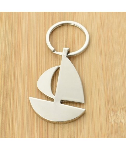 Porte-clés bateau voilier argenté