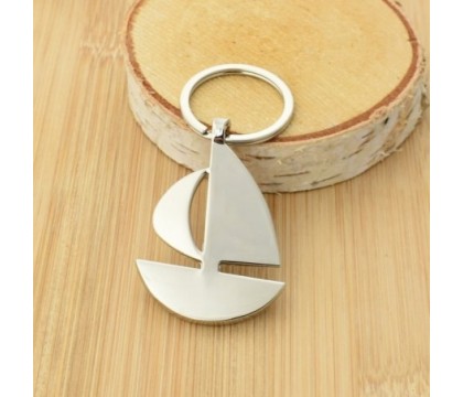 Porte-clés bateau voilier argenté