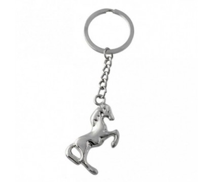 Porte-clés cheval argenté