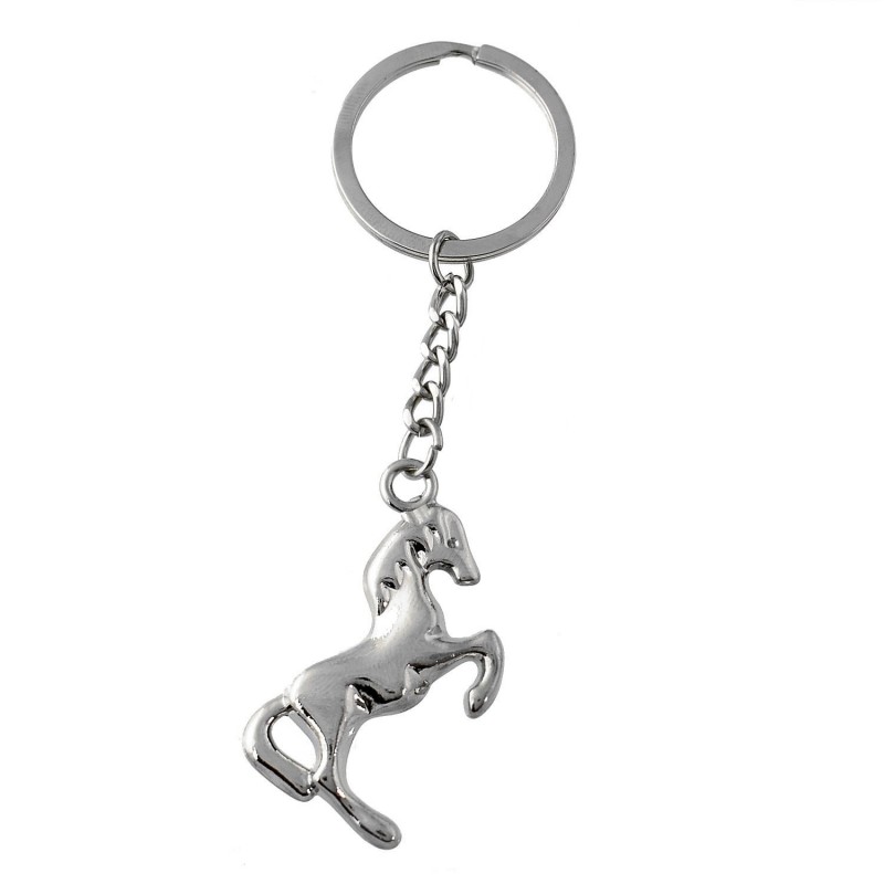 Porte-clés cheval argenté