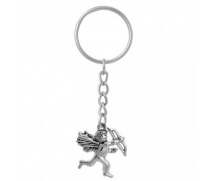 Porte-clés flèche de cupidon dieu de l'amour argenté