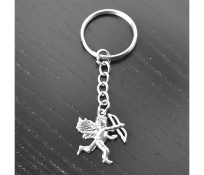 Porte-clés flèche de cupidon dieu de l'amour argenté