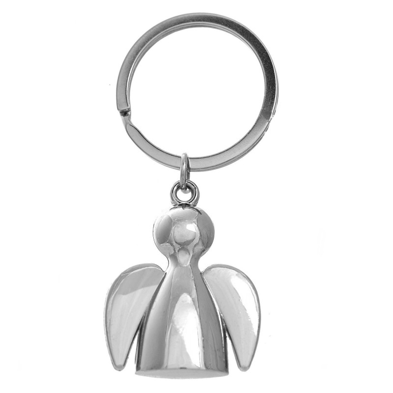 Porte-clés ange argenté avec des ailes Porte-clés ange argenté avec des ailes