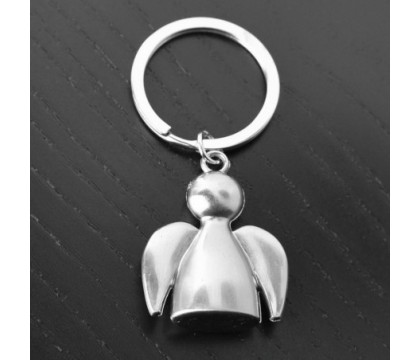 Porte-clés ange argenté avec des ailes Porte-clés ange argenté avec des ailes
