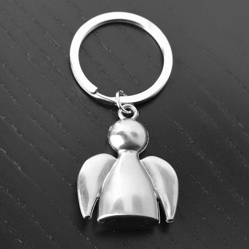 Porte-clés ange argenté avec des ailes Porte-clés ange argenté avec des ailes