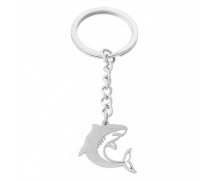 Porte-clés requin origami acier