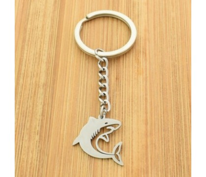 Porte-clés requin origami acier