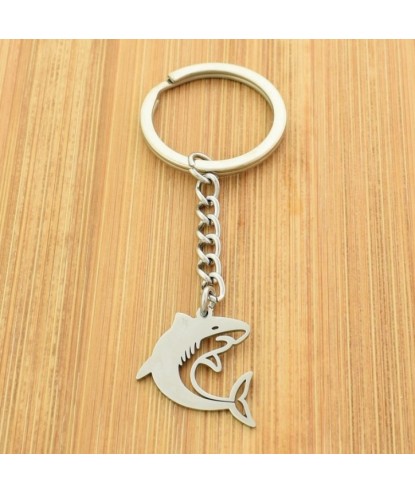 Porte-clés requin origami acier