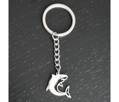 Porte-clés requin origami acier