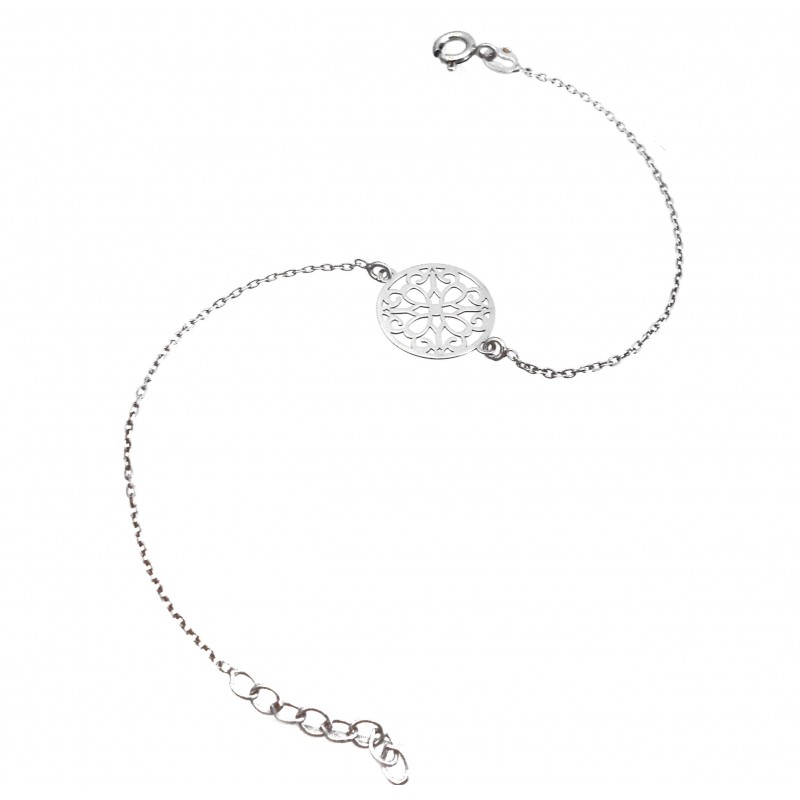 Bracelet fleur ajourée pour femme Argent 925 Rhodié Bracelet fleur ajourée pour femme Argent 925 Rhodié