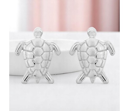 Boucles d'oreilles tortue Argent 925 Rhodié