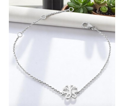 Bracelet papillon oxydes de zirconium sur les ailes Argent 925 Rhodié