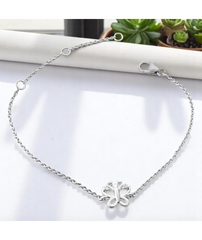 Bracelet papillon oxydes de zirconium sur les ailes Argent 925 Rhodié