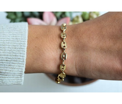 Bracelet Grain de Café Plaqué OR 750 3 microns