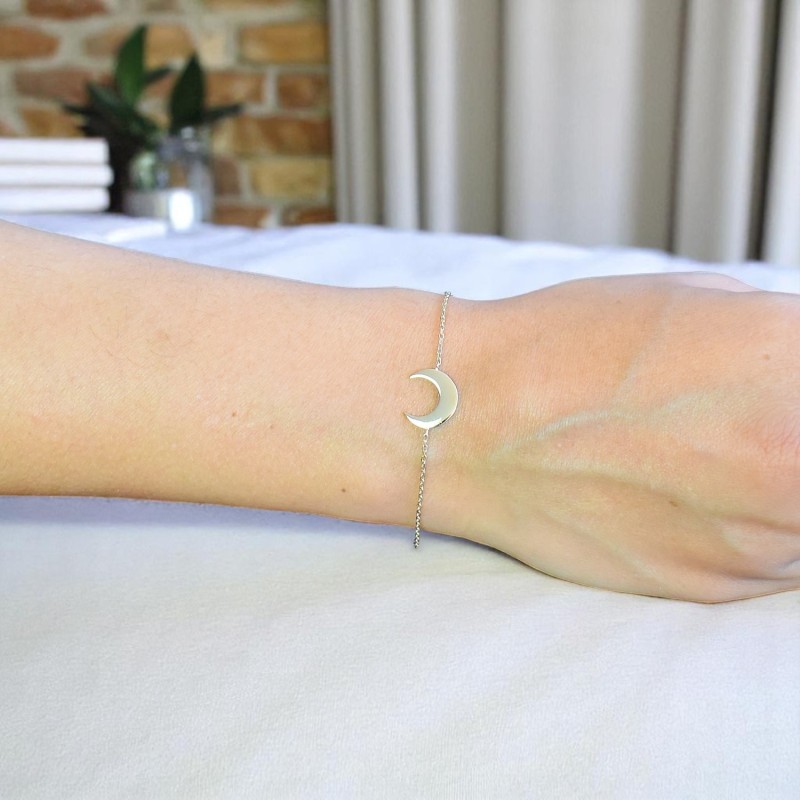 Bracelet croissant de lune Plaqué OR 750 3 microns