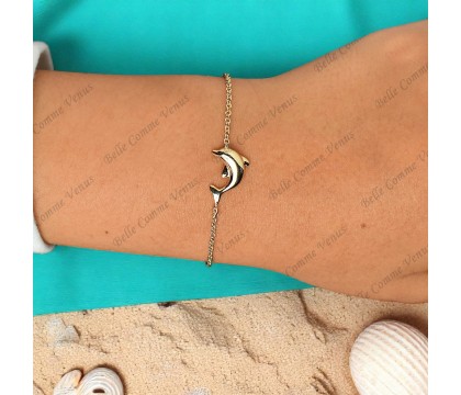 Bracelet dauphin Plaqué OR 750 3 microns