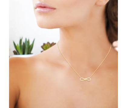 Collier infini oxydes de zirconiums Plaqué OR 750 3 microns