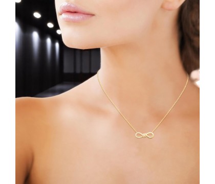 Collier infini oxydes de zirconiums Plaqué OR 750 3 microns