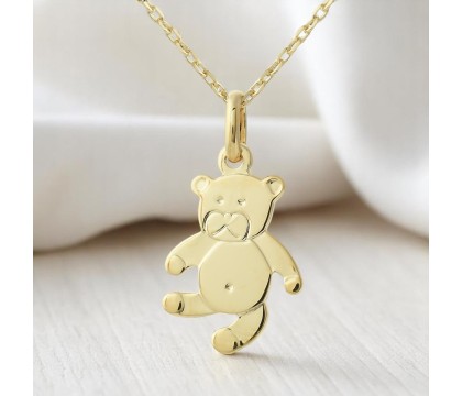 Collier petit ourson Plaqué OR 750 3 microns