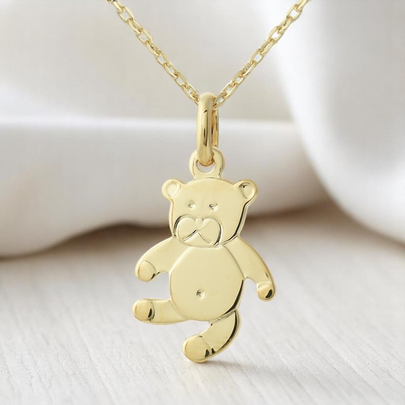 Collier petit ourson Plaqué OR 750 3 microns