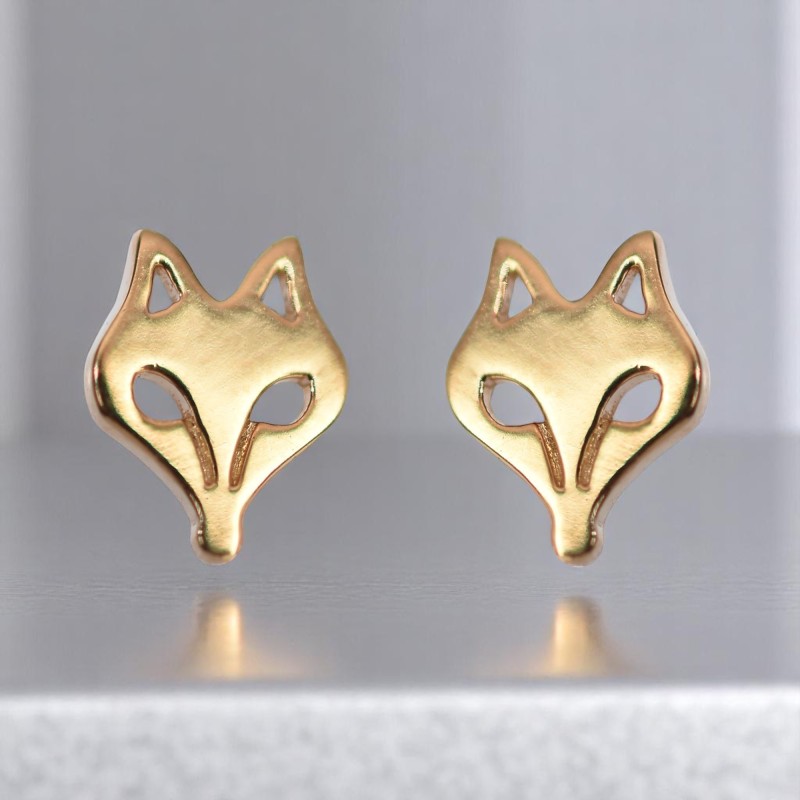 Boucles d'oreilles Renard Plaqué OR 750 3 microns