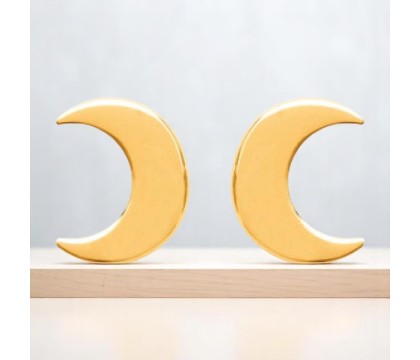 Boucles d'oreilles croissant de lune Plaqué OR 750 3 microns