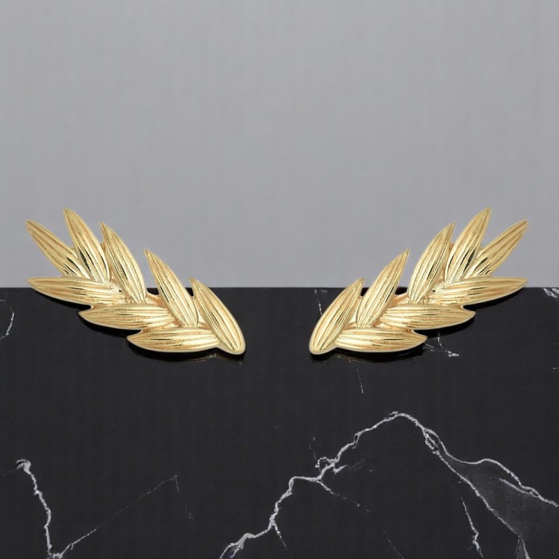 Boucles d'oreilles épi de blé Plaqué OR 750 3 microns
