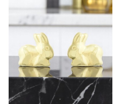 Boucles d'oreilles petit lapin Plaqué OR 750 3 microns