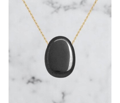 Collier pierre naturelle Hématite Plaqué OR 750 3 microns