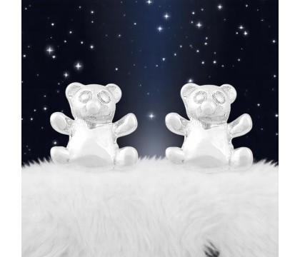 Boucles d'oreilles petit ourson Argent 925 Rhodié