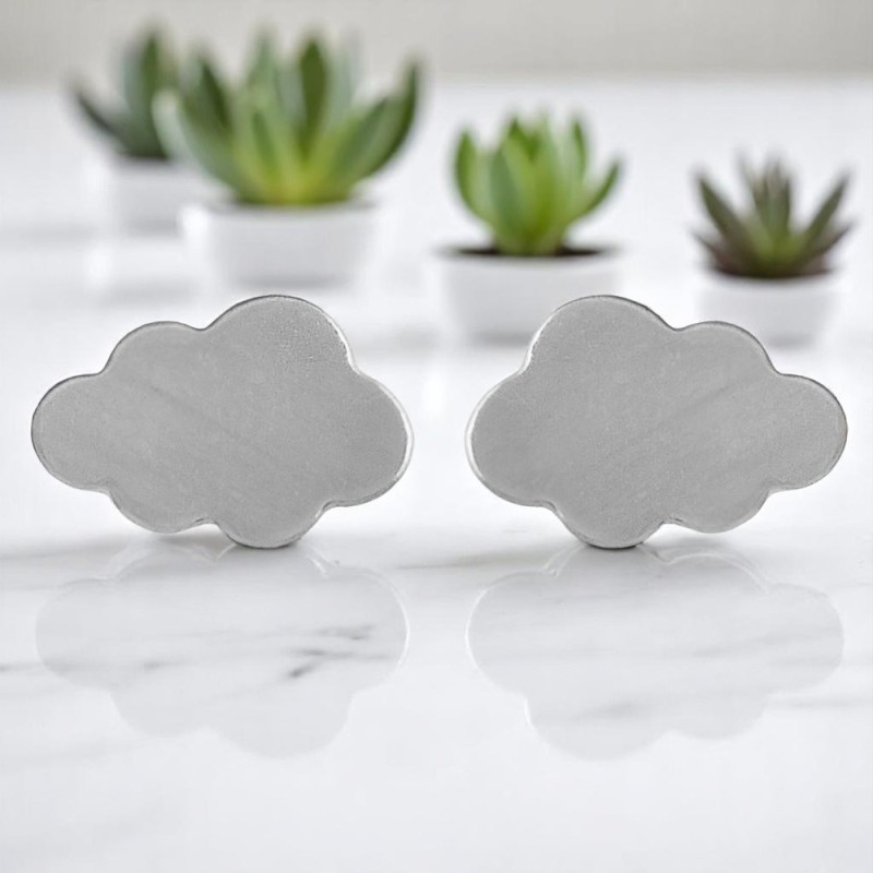 Boucles d'oreilles nuage Argent 925 Rhodié