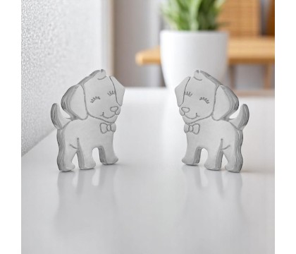 Boucles d'oreilles petit chien souriant Argent 925 Rhodié
