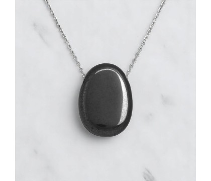 Collier pierre naturelle Hématite Argent 925 Rhodié Collier pierre naturelle Hématite Argent 925 Rhodié