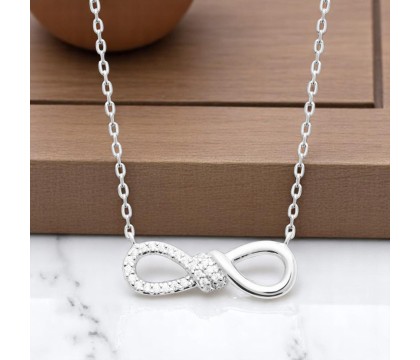 Collier infini oxydes de zirconiums Argent 925 Rhodié
