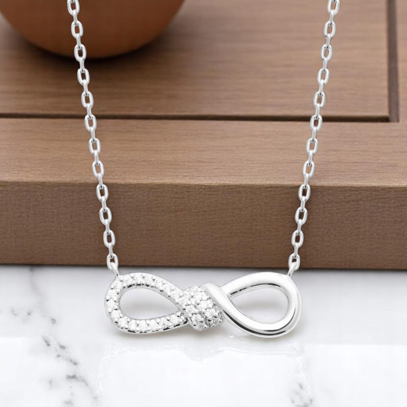 Collier infini oxydes de zirconiums Argent 925 Rhodié