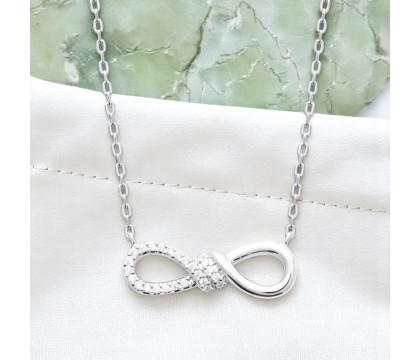 Collier infini oxydes de zirconiums Argent 925 Rhodié