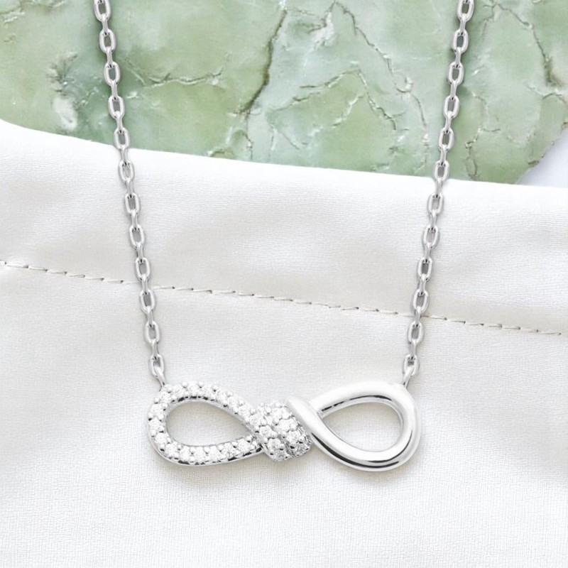 Collier infini oxydes de zirconiums Argent 925 Rhodié